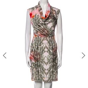 Ted Baker Pink and Green Abstract Mini Dress